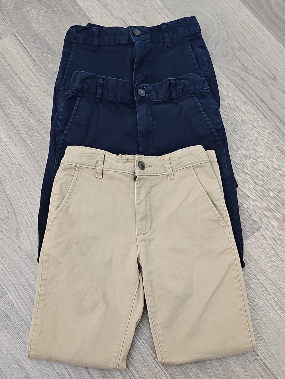 The Children's Place Khaki and Navy Uniform Chino Bottoms